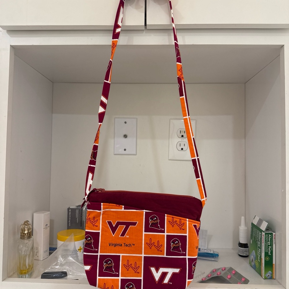Crossbody Bag - Maroon and Orange